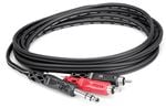 Hosa TRS Insert Cable 1/4 Inch TRS to Dual RCA Front View